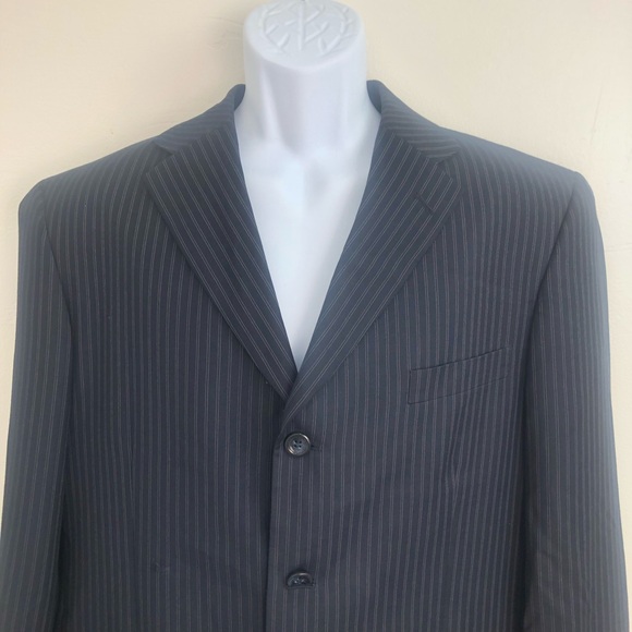 CARAVELLI YTALY Blazer Black Striped Blazer Sport Coat 3 Button men’s Sz 38S 32W - Picture 3 of 16